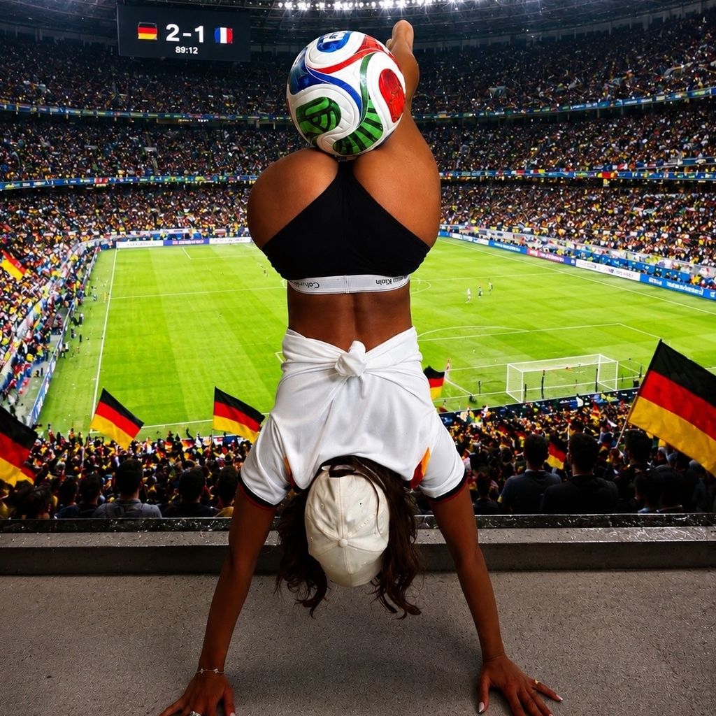 Eva Benetatous KI-generiertes WM-Foto, Juni 2026
