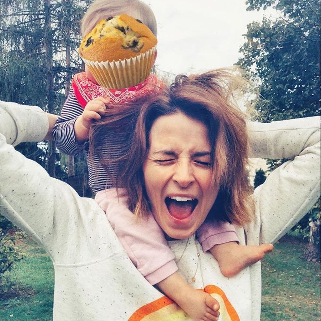 Eva Padberg mit ihrer Tochter