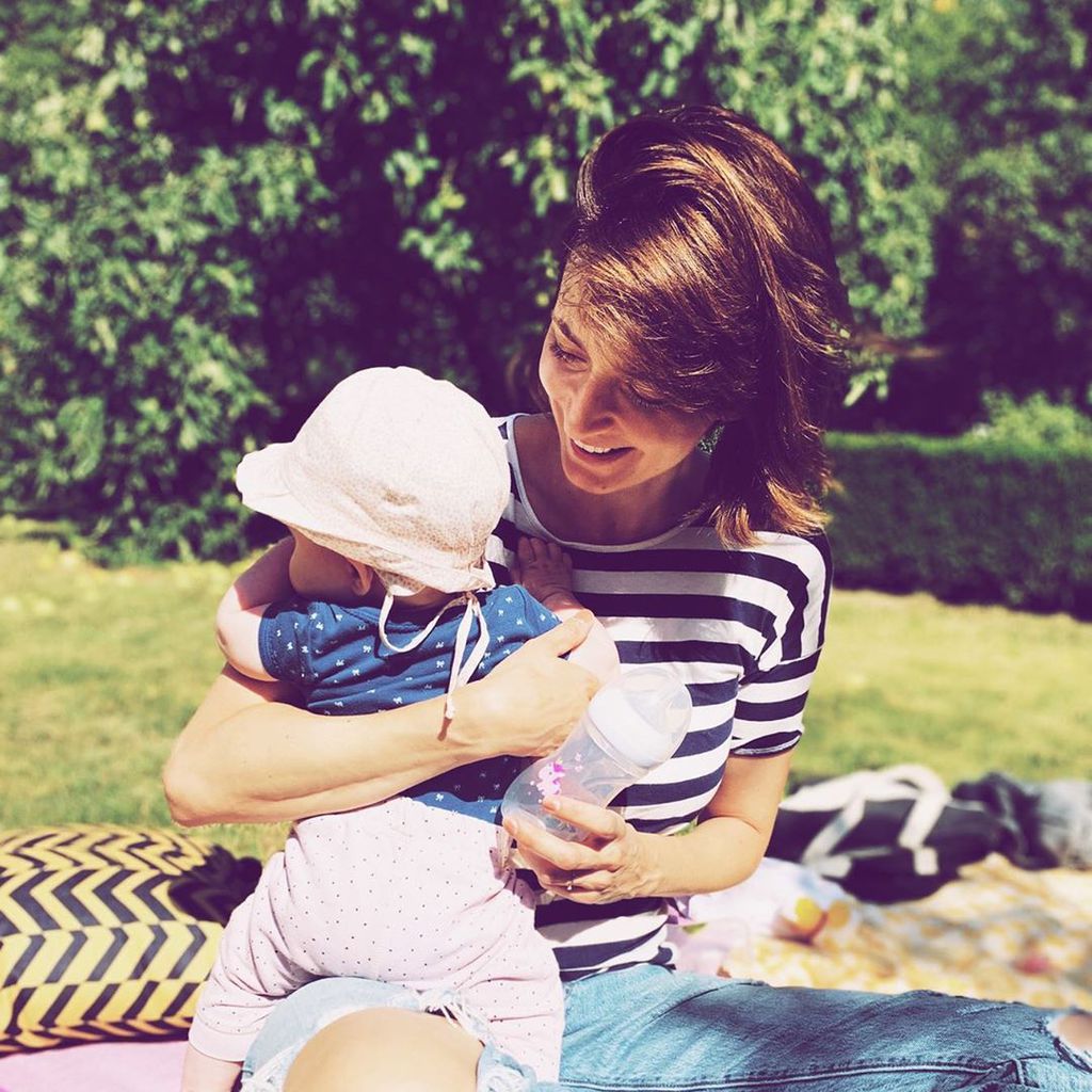 Eva Padberg mit ihrer Tochter