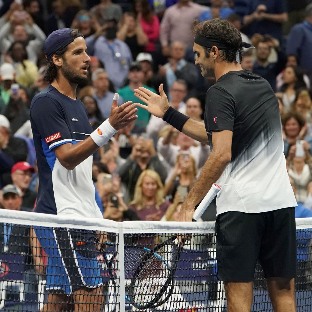 Feliciano Lopez und Roger Federer bei den US Open in NYC