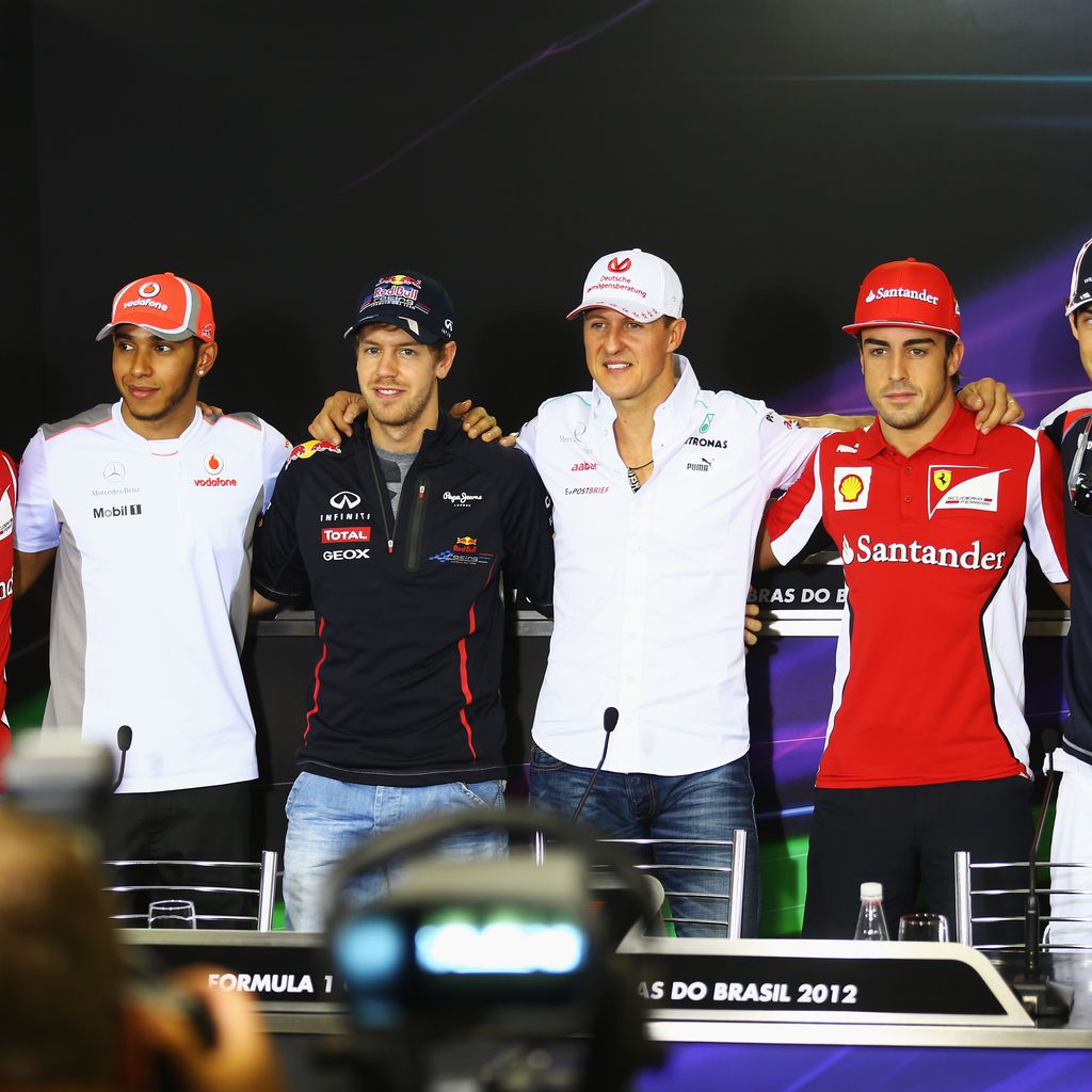 Felipe Massa, Lewis Hamilton, Sebastian Vettel, Michael Schumacher, Fernando Alonso & Bruno Senna