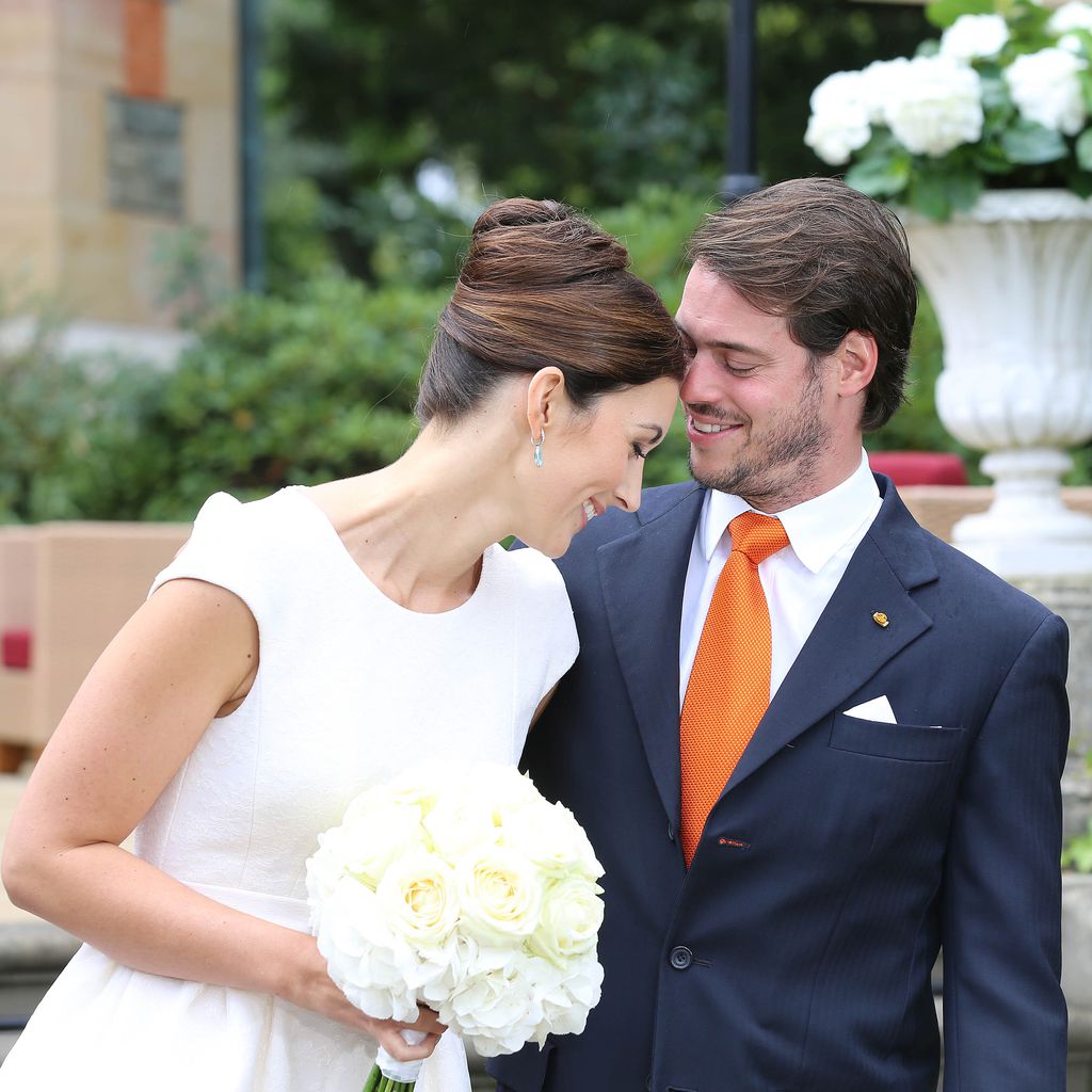 Félix und Claire von Luxemburg nach ihrer standesamtlichen Trauung 2013