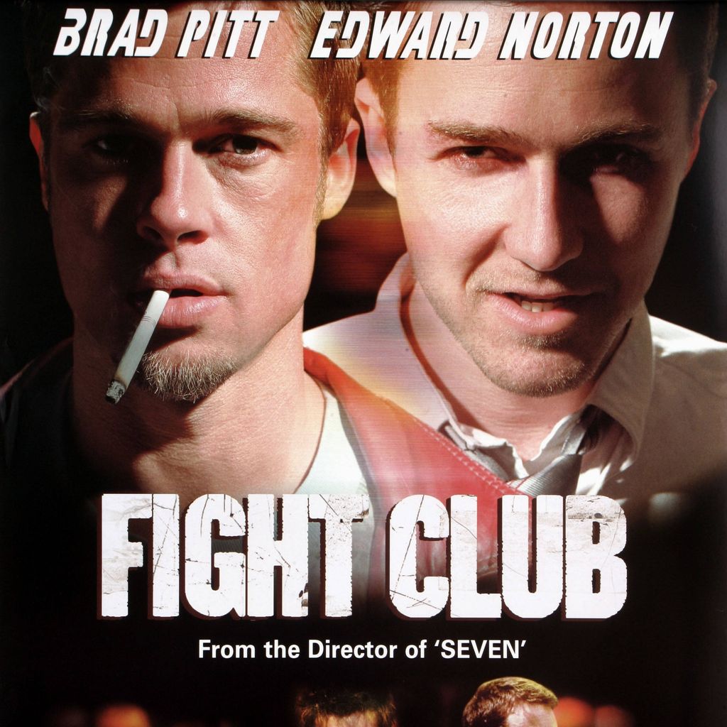 Brad Pitt und Edward Norton als Tyler Durden und Erzähler im Poster zu David Finchers Film "Fight Club" (1999)