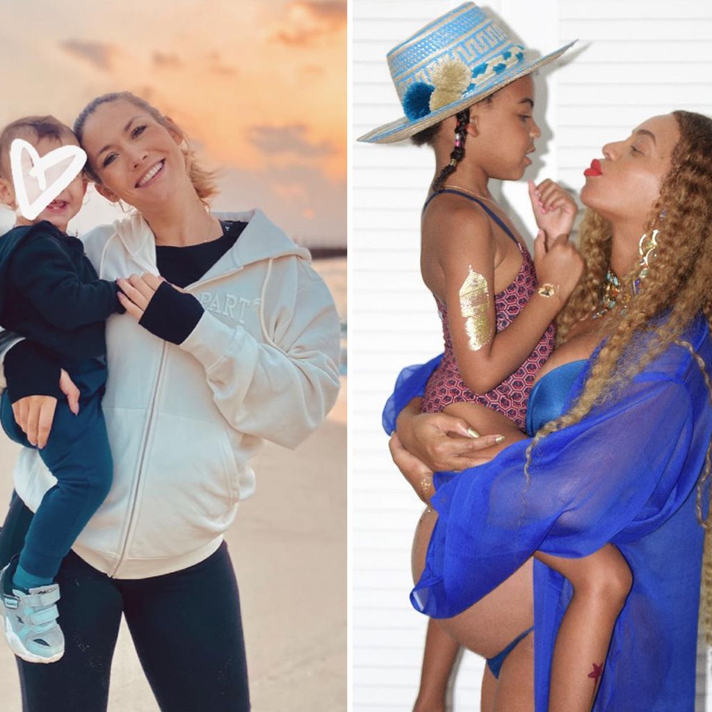 Fiona Erdmann, ihr Sohn Leo, Beyoncé und ihre Tochter Blue Ivy