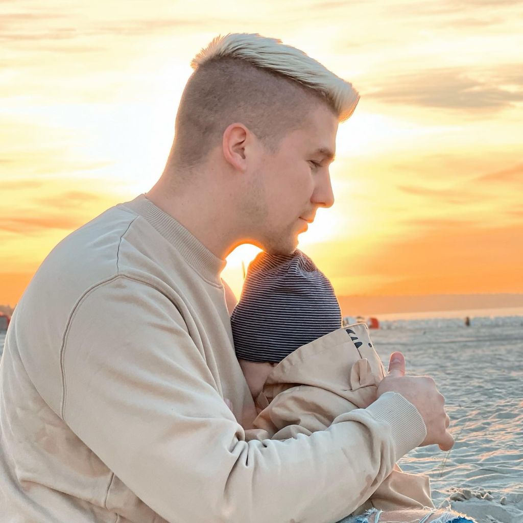 Florian Thiele mit seinem Sohn