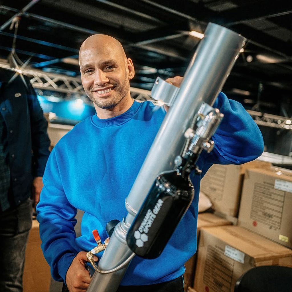 Flying Uwe auf einer Fitness-Messe