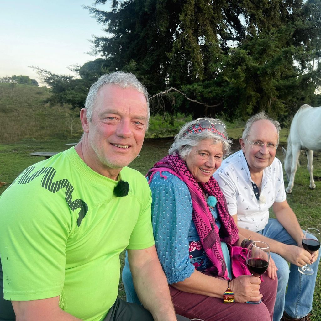 Frank aus Hessen, Kaffeebäuerin Marisol aus Kolumbien und Sytse aus den Niederlanden