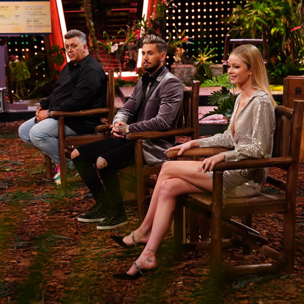 Frank Fussbroich, Mike Heiter und Zoe Saip bei "Ich bin ein Star - Die große Dschungelshow"