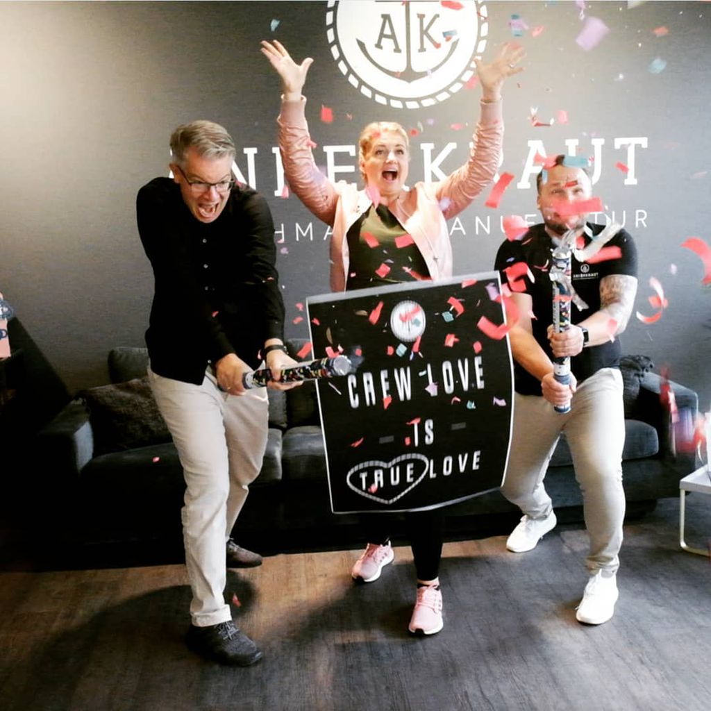 Frank Thelen mit Anne und Stefan von Ankerkraut