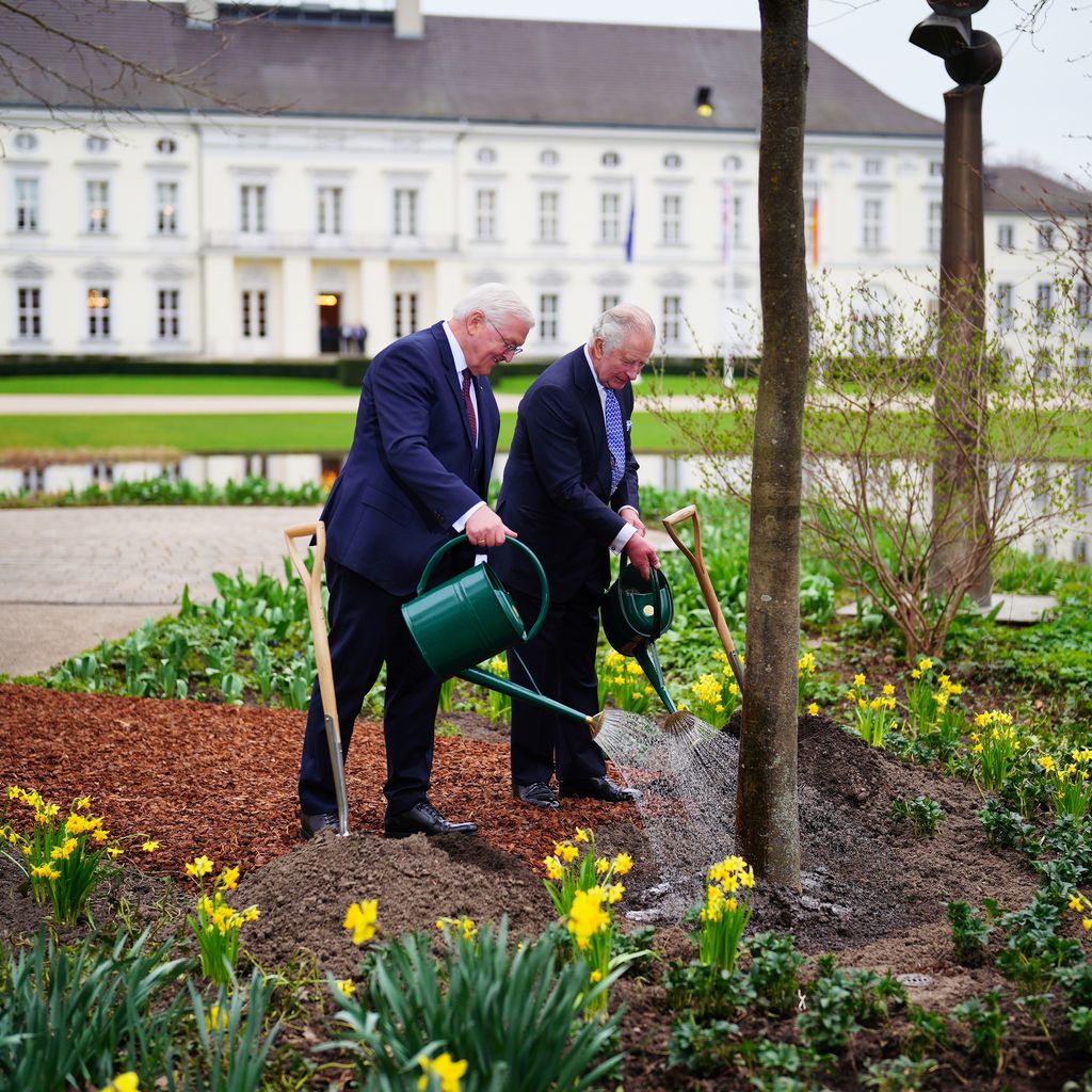 Frank-Walter Steinmeier und König Charles im Garten von Schloss Bellevue 2023