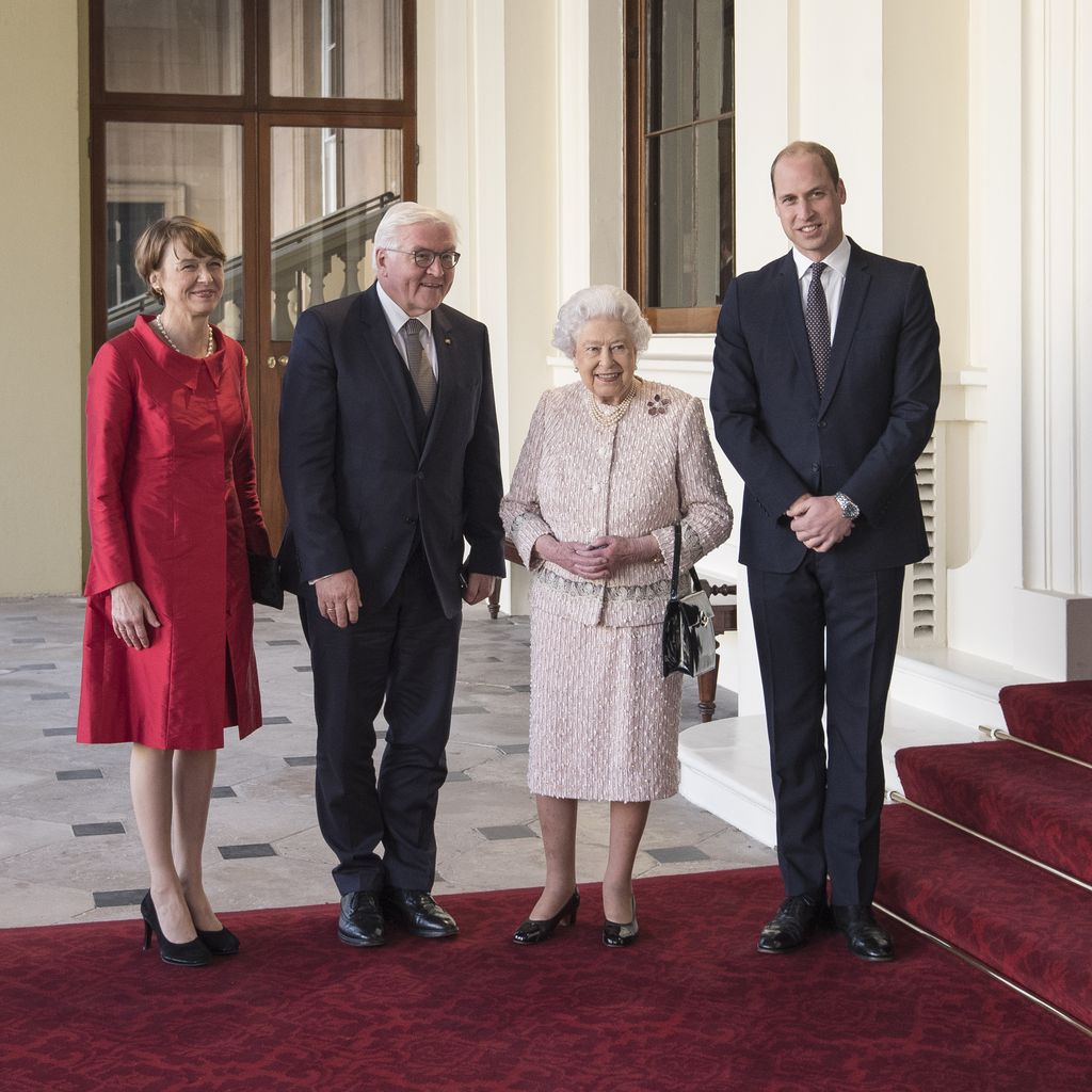 Frank-Walter Steinmeier und seine Frau mit der Queen und Prinz William, 2017