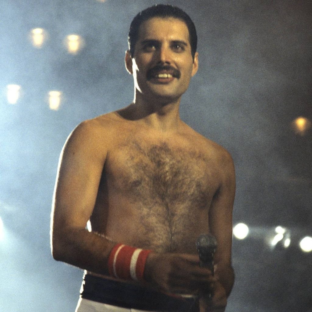 Freddie Mercury in der Londoner Wembley Arena, 1984