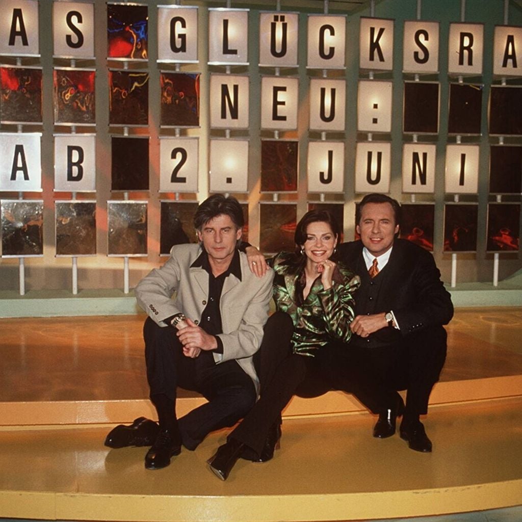 Frederic Meisner, Maren Gilzer und Peter Bond bei "Glücksrad" im SAT.1-Studio