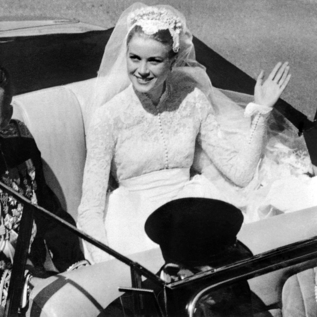 Fürst Rainier III. von Monaco und Grace Kelly an ihrem Hochzeitstag 1956