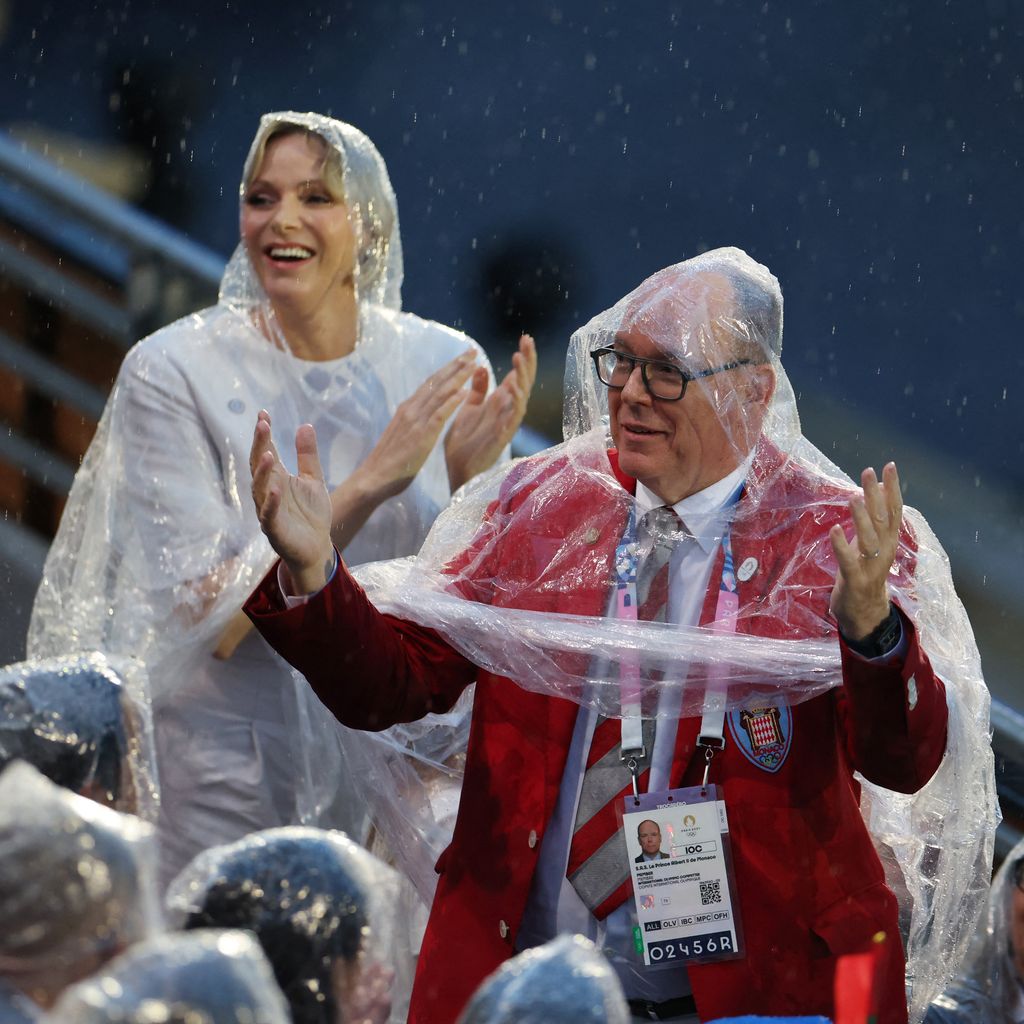 Fürstin Charlène und Fürst Albert II. bei der Eröffnung der Olympischen Spiele 2024