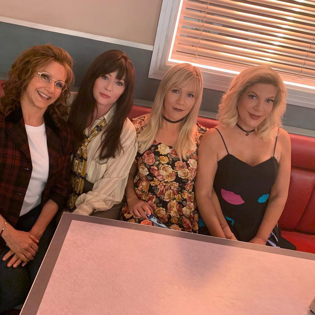 Gabrielle Carteris, Shannen Doherty, Jennie Garth und Tori Spelling