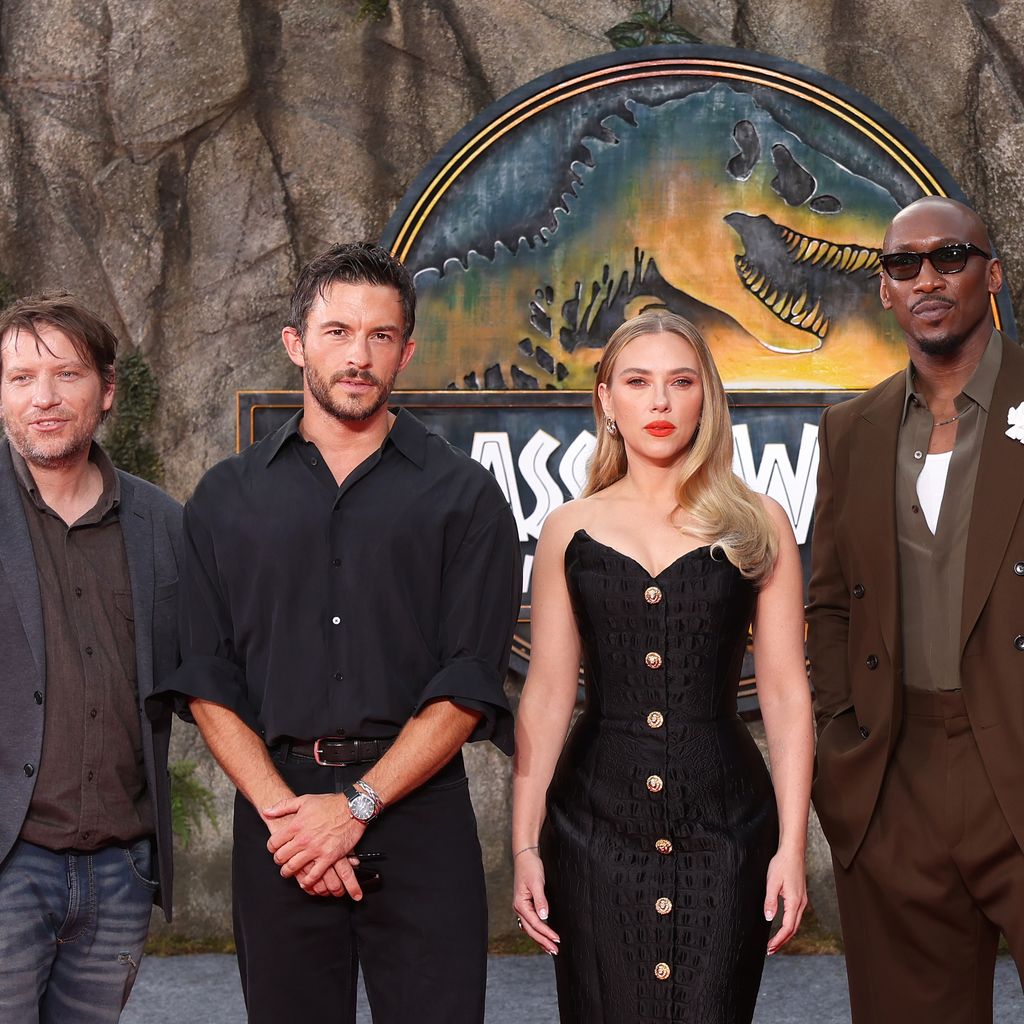 Gareth Edwards, Jonathan Bailey, Scarlett Johansson und Mahershala Ali, Juni 2025
