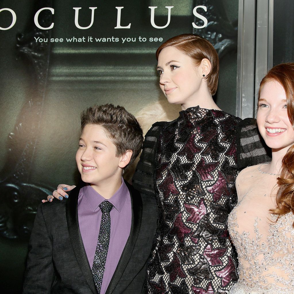 Garrett Ryan, Karen Gillan und Annalise Basso bei der "Oculus"-Premiere