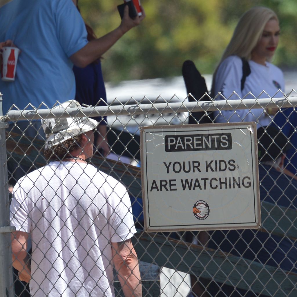 Gavin Rossdale (links) und Gwen Stefani (rechts) bei einem Baseball-Spiel ihres Sohnes