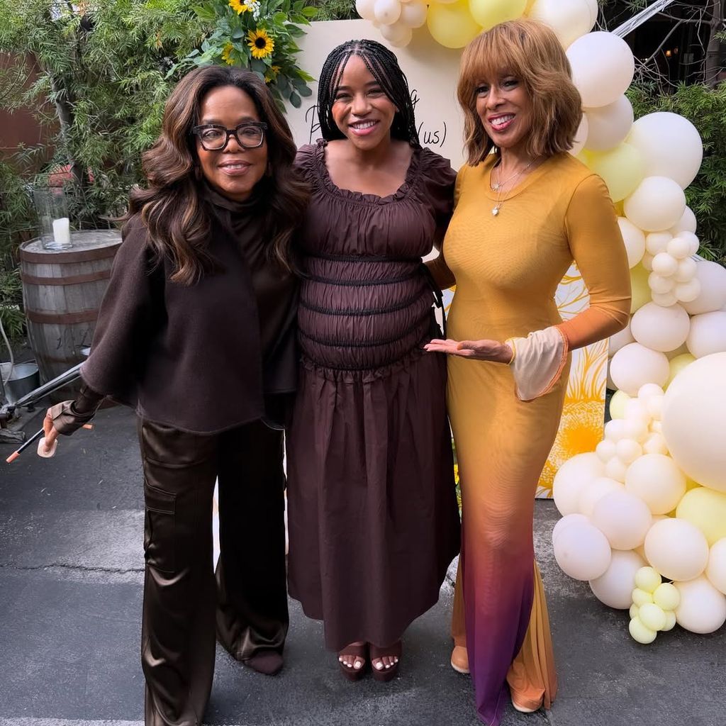 Gayle King (rechts) mit ihrer Schwiegertochter Elise und Oprah Winfrey, 2025