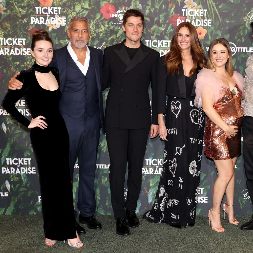 George Clooney mit seinen "Ticket ins Paradies"-Co-Stars