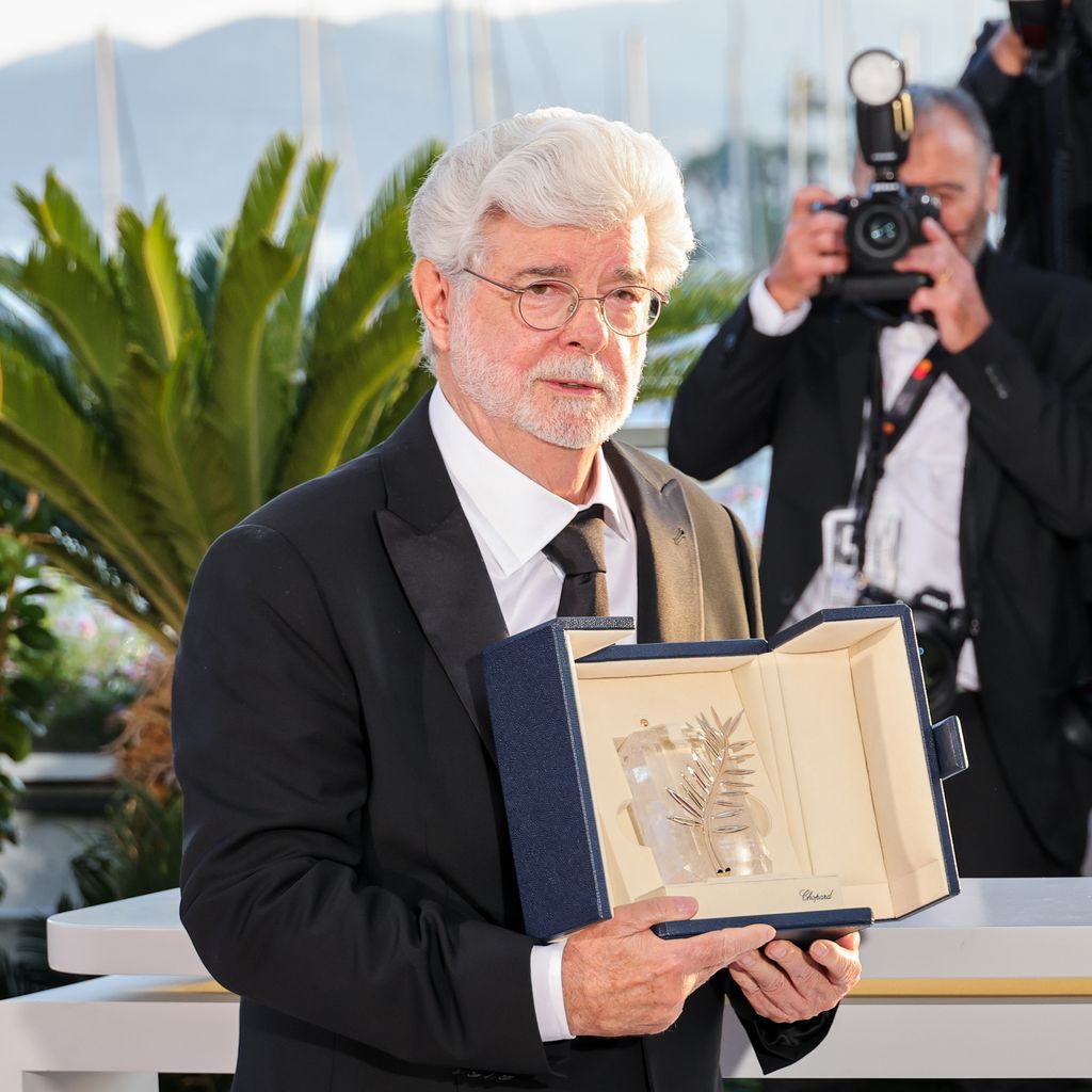 George Lucas bei der Verleihung der Ehrenpalme auf dem Filmfestival in Cannes 2024