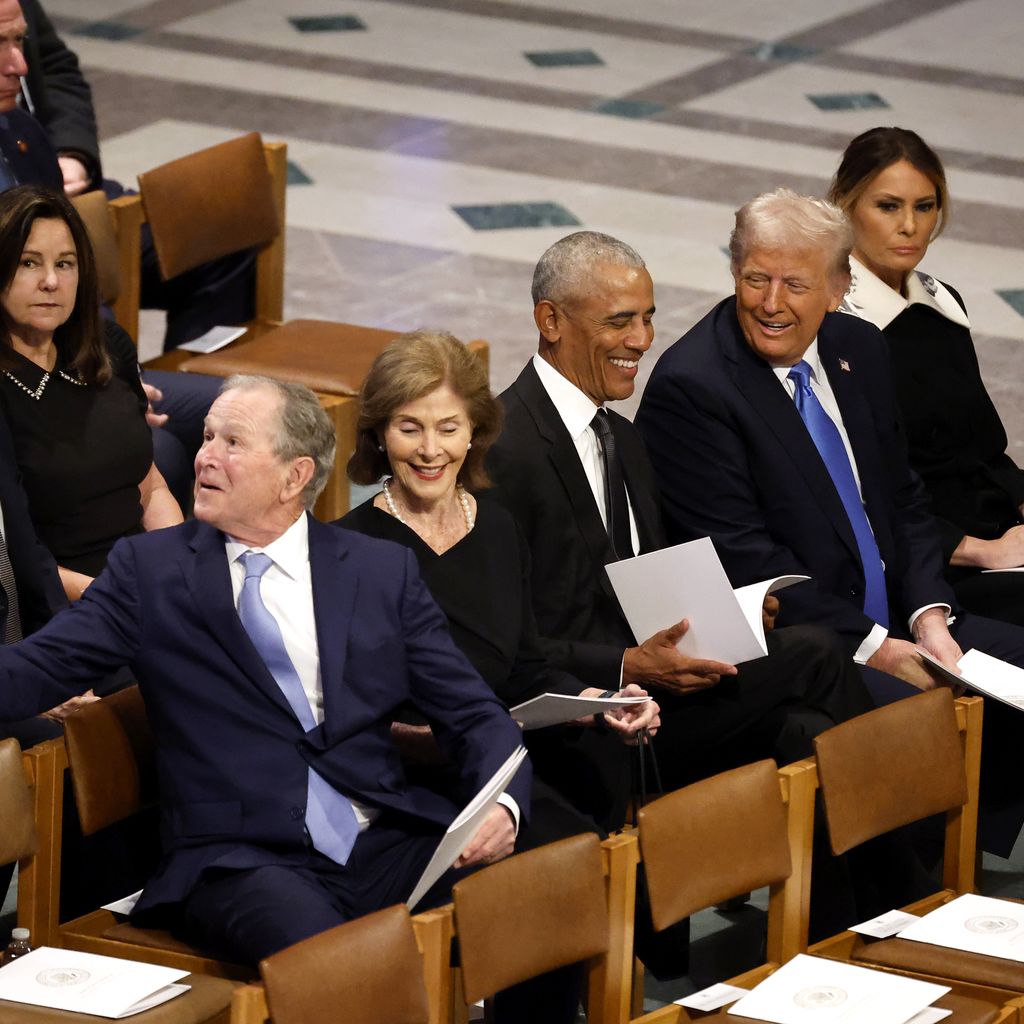 George W. Bush, Barack Obama und Donald Trump bei der Beerdigung von Jimmy Carter in Washington D.C.