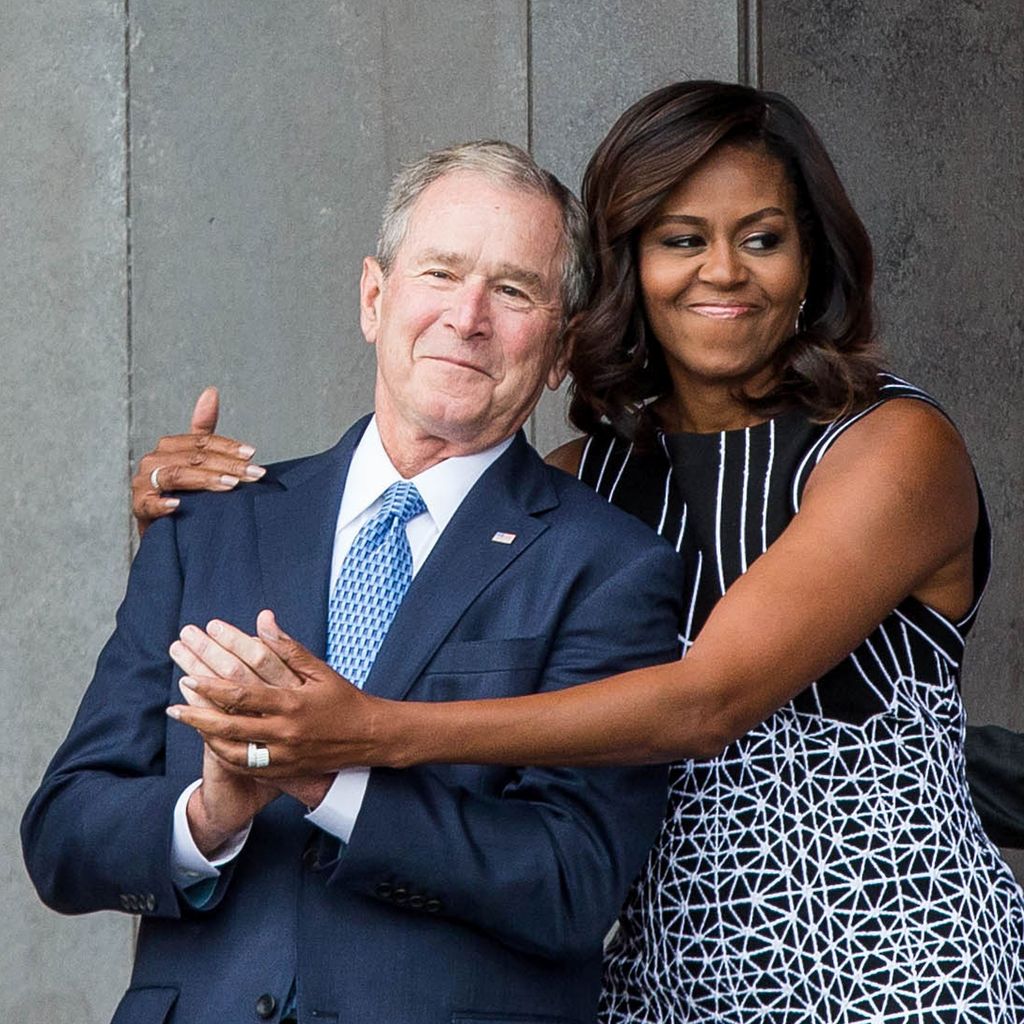 George W. Bush und Michelle Obama bei einer Museumseröffnung