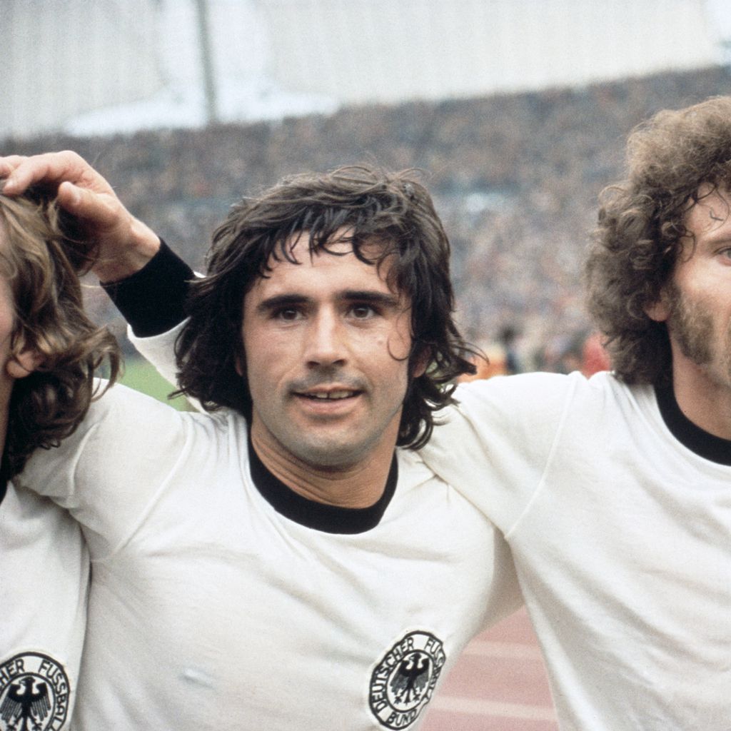 Gerd Müller und Paul Breitner bei der Fußball-WM in München 1974