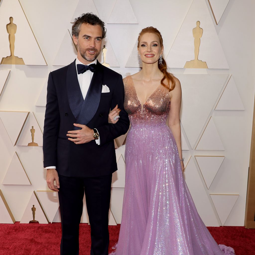 Gian Luca Passi de Preposulo und Jessica Chastain bei der Oscar-Verleihung 2022