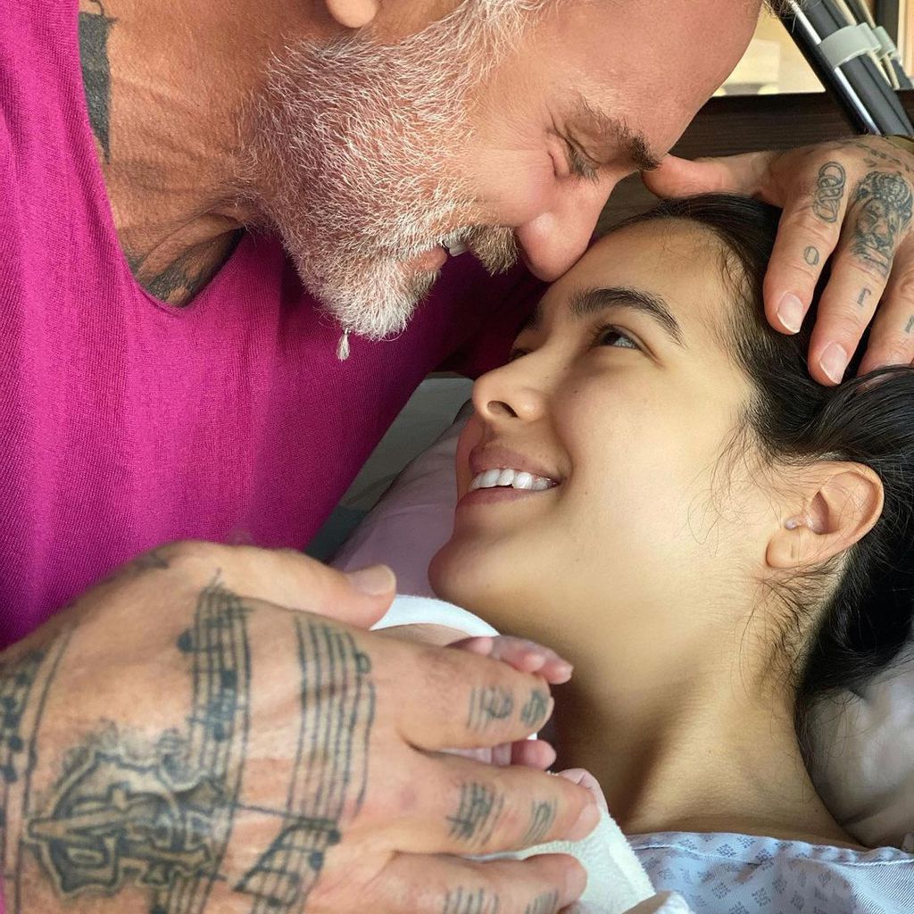 Gianluca Vacchi mit seiner Freundin Sharon und ihrer gemeinsamen Tochter Blu