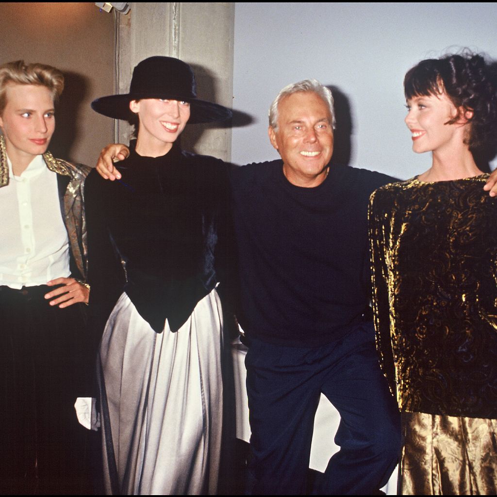 Giorgio Armani bei einer Abendfeier in Paris, 1989