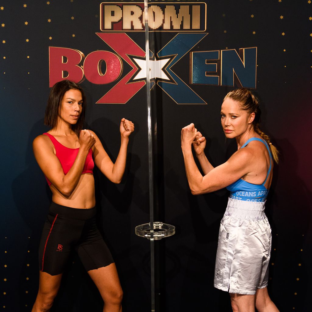 Gisele Oppermann und Doreen Dietel beim Promiboxen