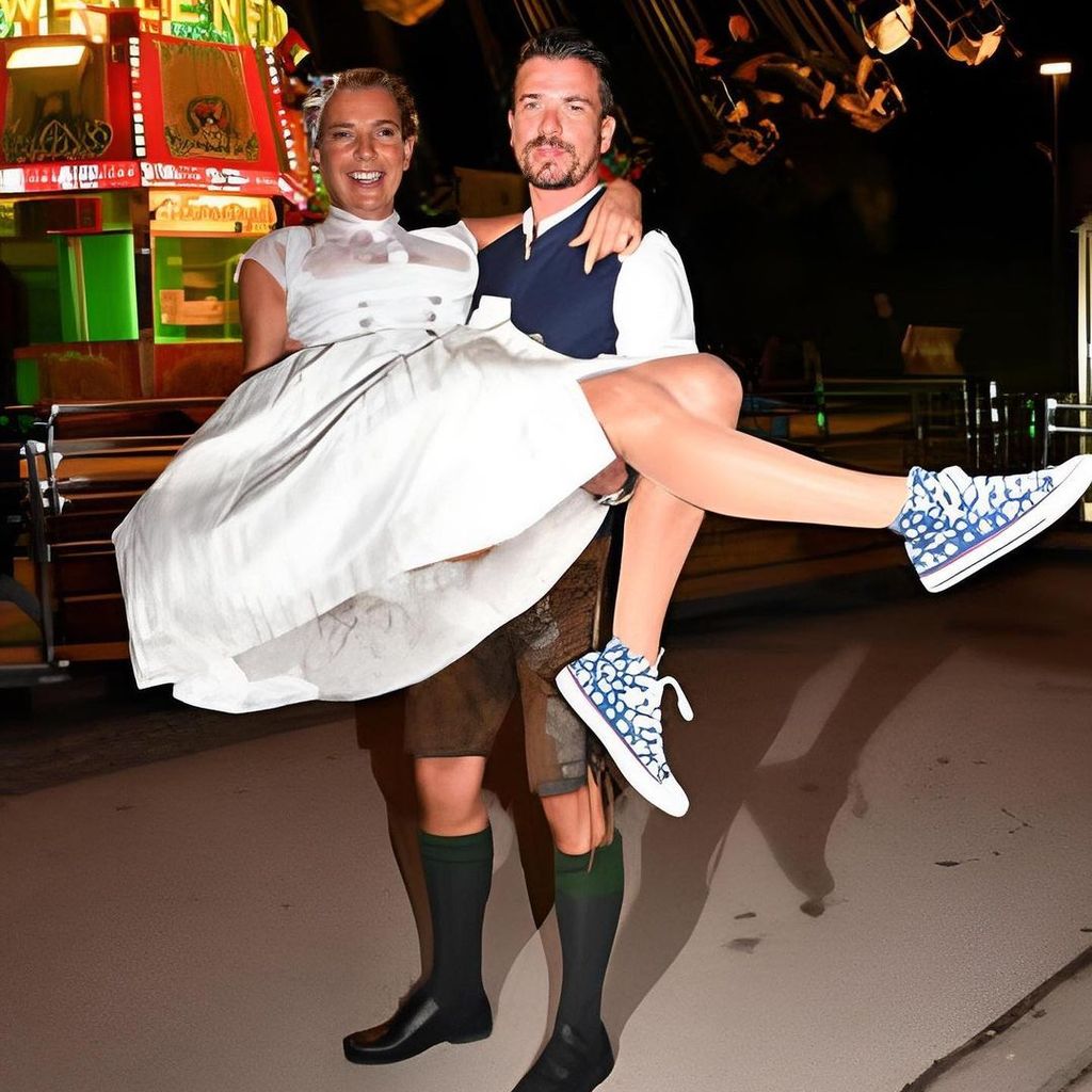 Ein bearbeitetes Foto von Giulia Siegel und Ludwig Heer