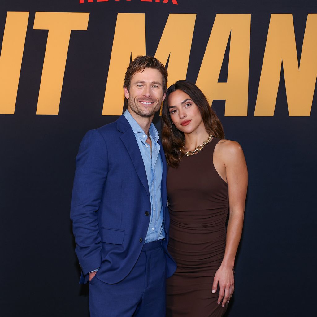 Glen Powell und Adria Arjona bei der "Hit Man"-Premiere in Texas im Mai 2024