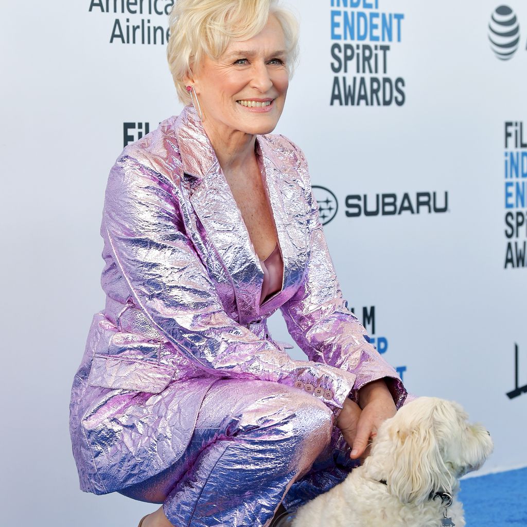 Glenn Close mit ihrem Hund bei den Independent Spirit Awards in Santa Monica