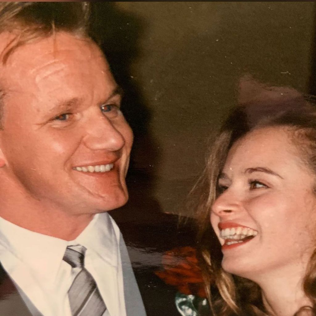 Gordon und Tana Ramsay an ihrem Hochzeitstag im Dezember 1996