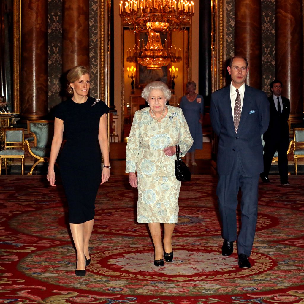 Gräfin Sophie, Queen Elizabeth II. und Prinz Edward im Februar 2015