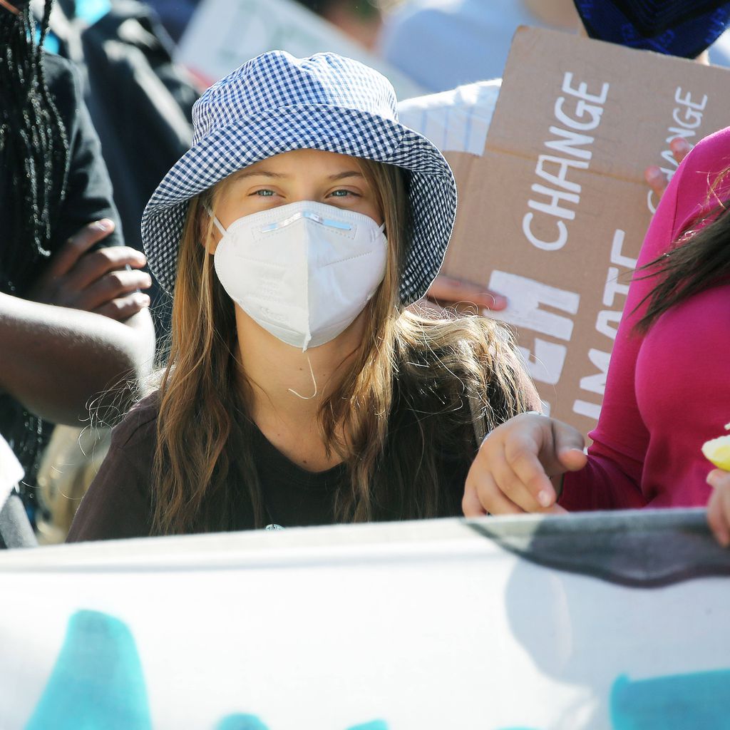 Gretha Thunberg bei einer "Fridays For Future"-Demo im Oktober 2021 in Mailand