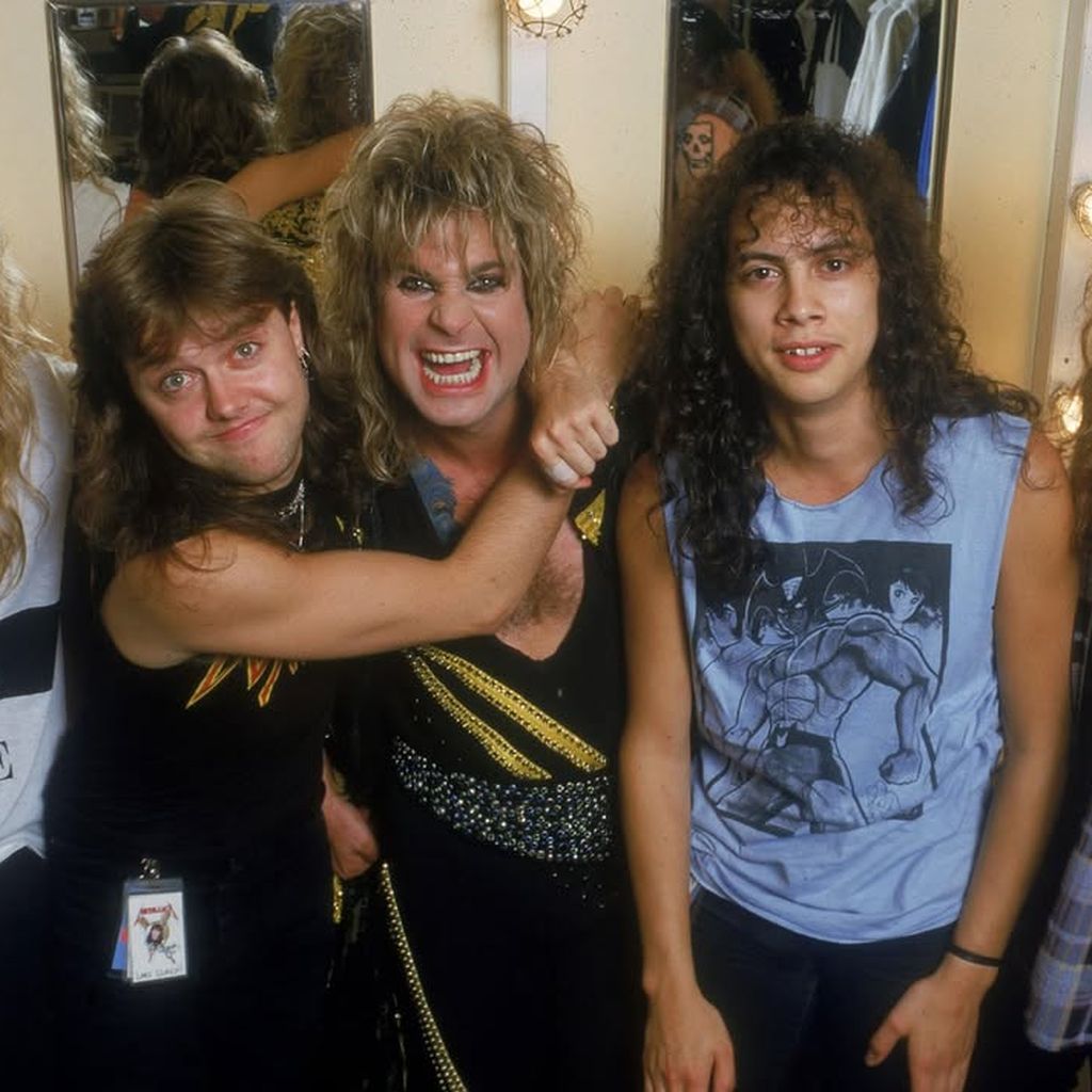 Metallica und Ozzy Osbourne (Mitte) in jungen Jahren