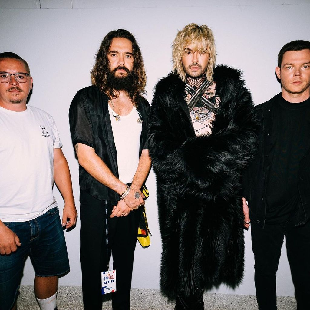 Die Band Tokio Hotel mit Gustav Schäfer, Tom Kaulitz, Bill Kaulitz und Georg Listing
