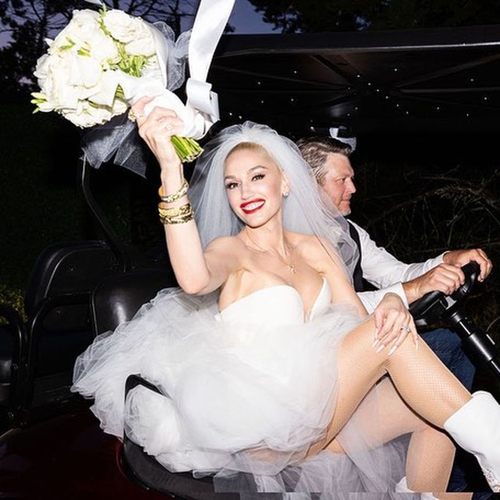 Gwen Stefani und Blake Shelton an ihrem Hochzeitstag