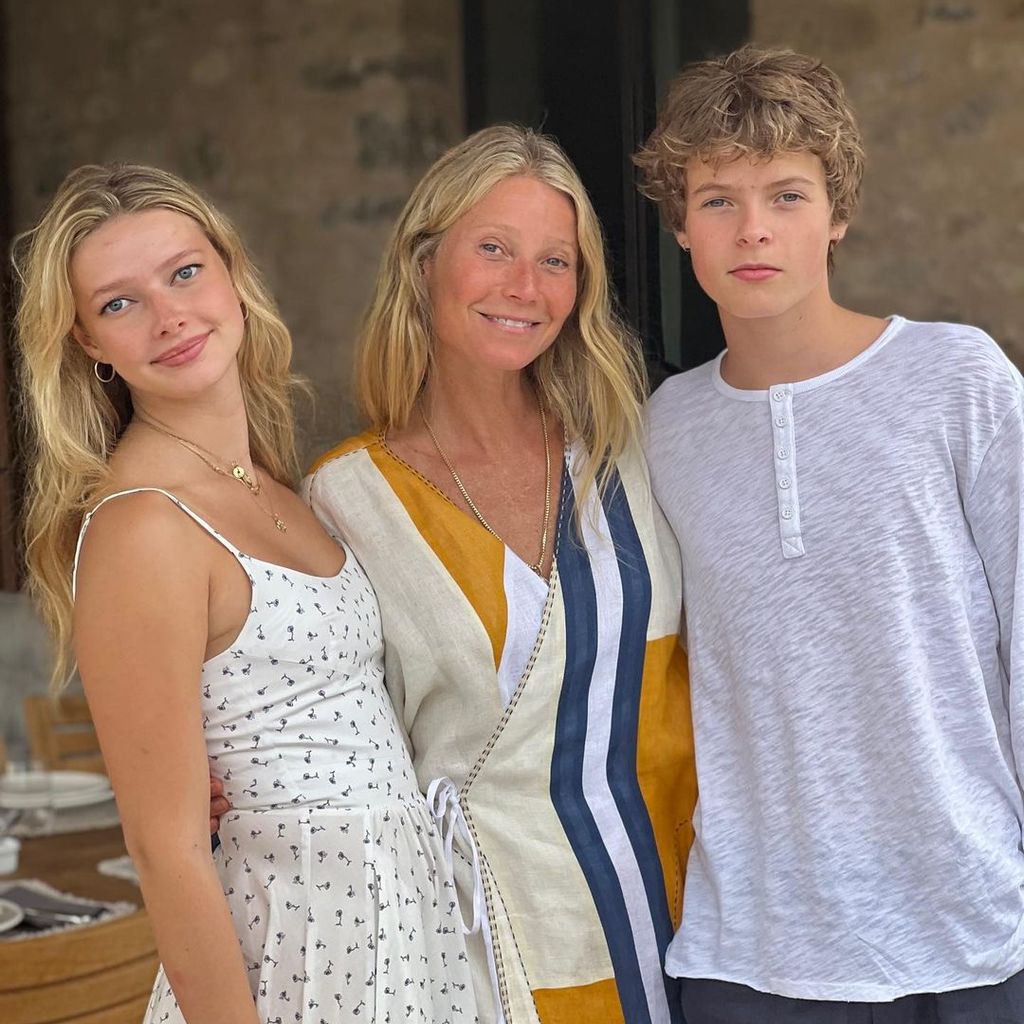 Schauspielerin Gwyneth Paltrow mit ihren Kindern Apple (l.) und Moses (r.)