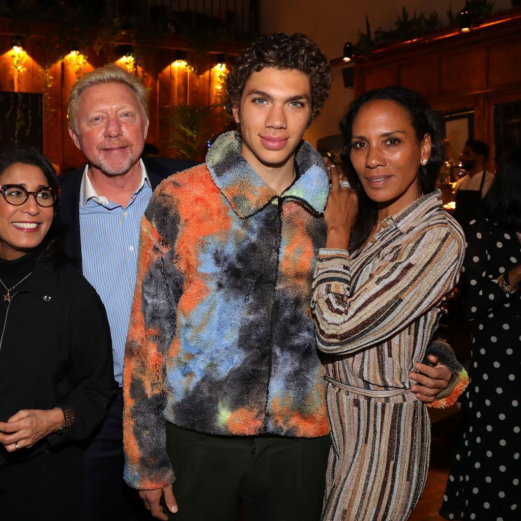 Hadnet Tesfai, Nawal El Moutawakel, Boris, Elias und Barbara Becker im Februar 2020 in Berlin
