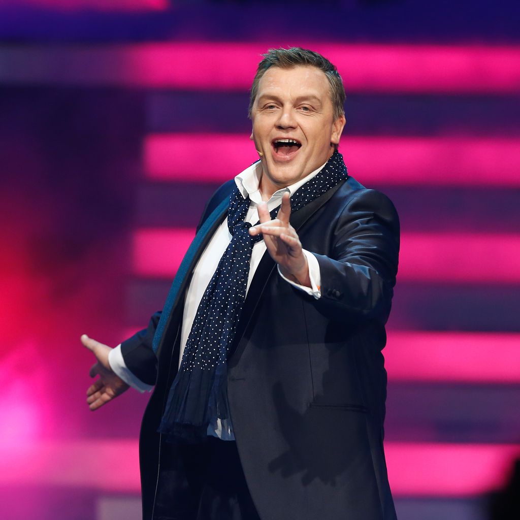 Hape Kerkeling während eines Auftrittes bei "Wetten, dass..?" in Offenburg im Jahr 2014