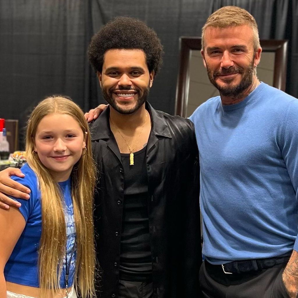 Harper Seven Beckham, The Weeknd und David Beckham in Miami im August 2022