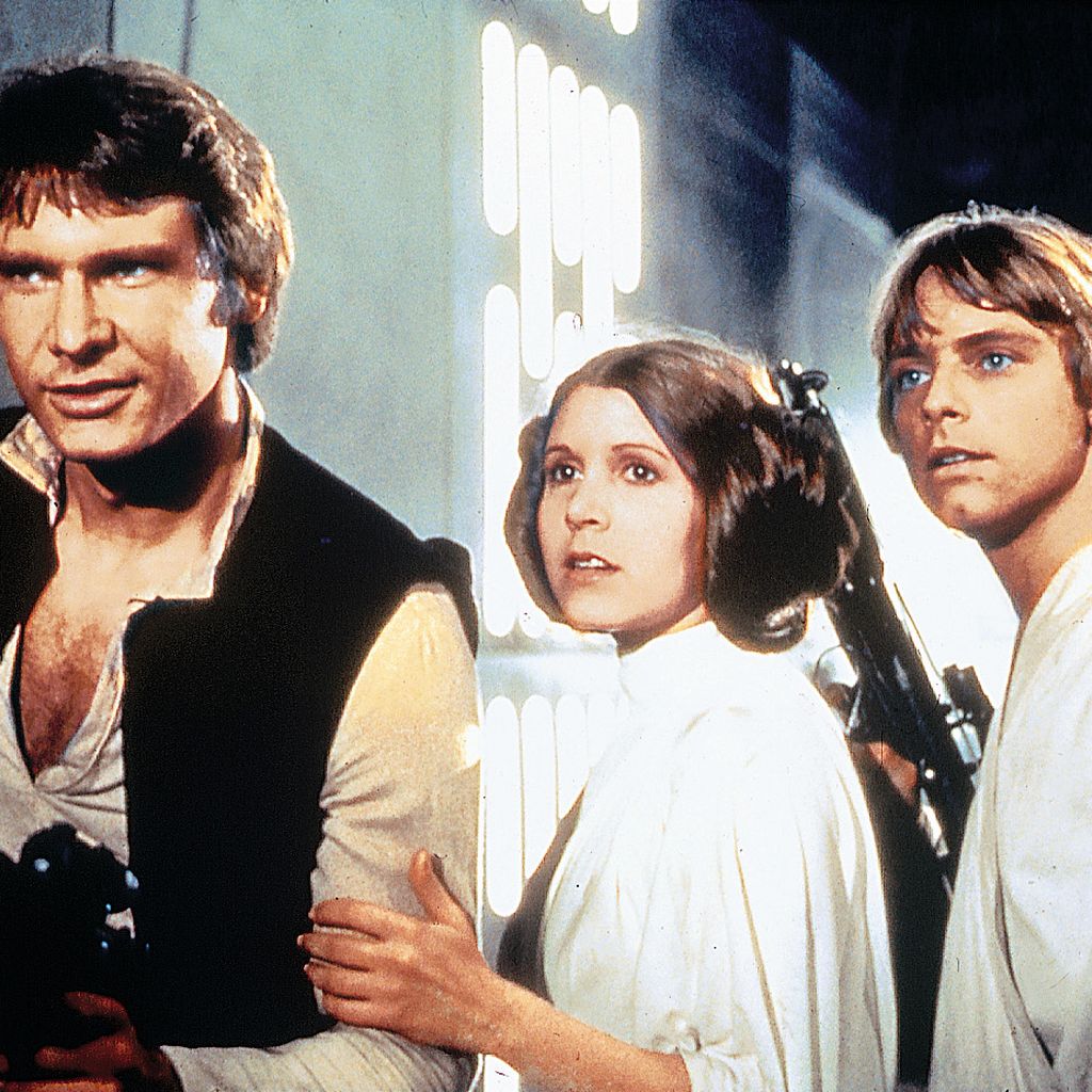 Harrison Ford, Carrie Fisher und Mark Hamill in "Krieg der Sterne"