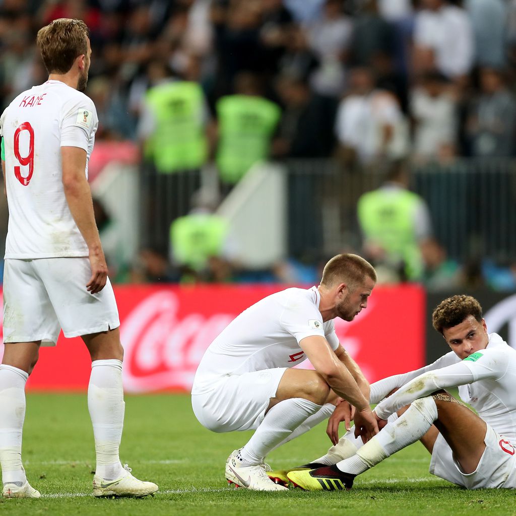 Harry Kane, Eric Dier und Dele Alli nach dem WM-Halbfinale 2018