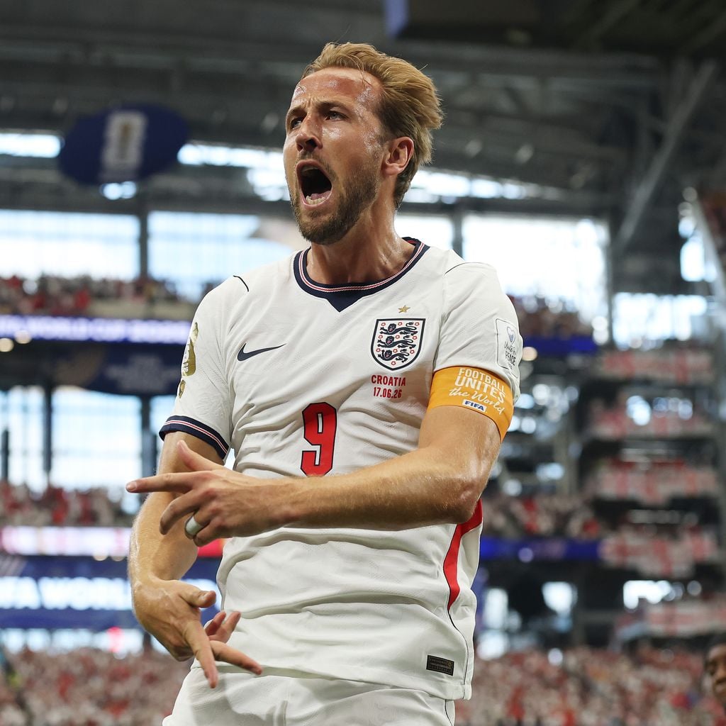 Harry Kane jubelt nach seinem Tor für England gegen Kroatien bei der WM 2026 in Arlington