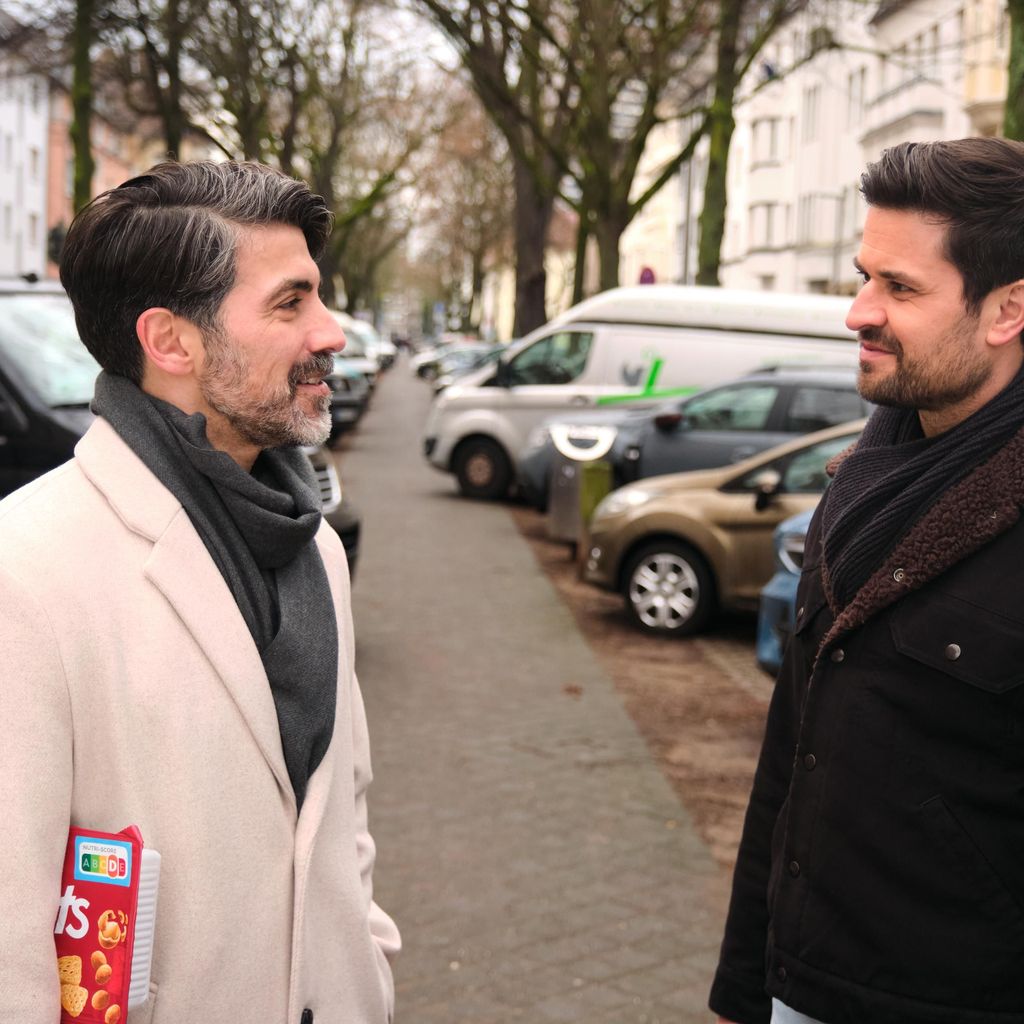 Harun Yildirim und Milos Vukovic am "Unter uns"-Set